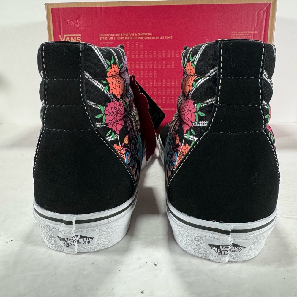 Vans Sk8-Hi Dia De Los Muertos Day Of The Dead Black Sneakers Men Size 10 - Picture 5 of 12